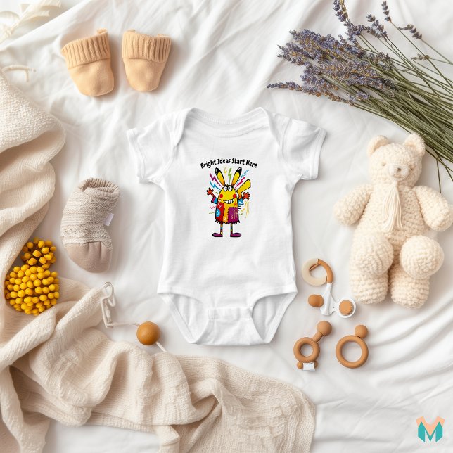 Body Para Bebê Design de Coelho Elétrico Vibrante (Criador carregado)