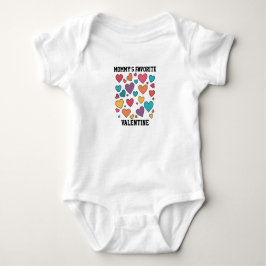 Body Para Bebê Design de Corações Doces Favorito da Mamãe