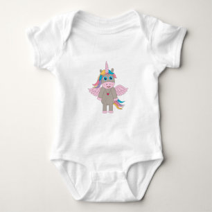 Body Para Bebê Design de Cute Rainbow Unicorn
