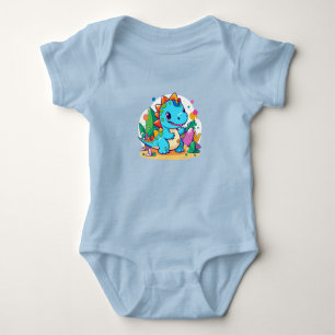 Body Para Bebê Design de Dinossauro Bonito