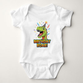 Body Para Bebê Design de festa de aniversário de dinossauro fofo
