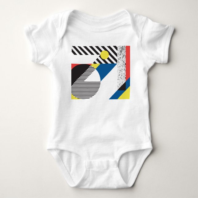 Body Para Bebê Design de Fundo do Estilo Moderno Retroativo (Frente)