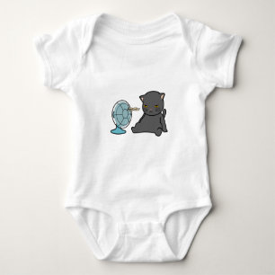 Body Para Bebê design de gatos de verão na frente do ventilador