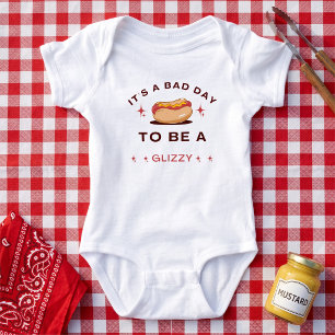 Body Para Bebê Design de Glizzy Cachorro-Quente Engraçado Persona