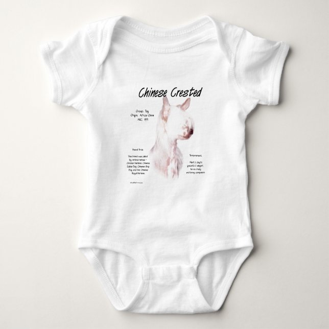Body Para Bebê Design de História Chinês Detido (sem pelo) (Frente)