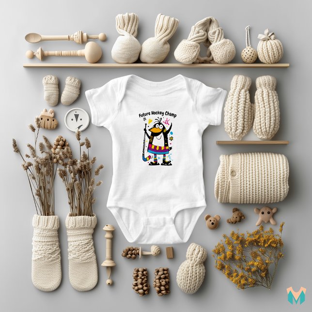 Body Para Bebê Design de Hóquei no Gelo para Crianças (Criador carregado)