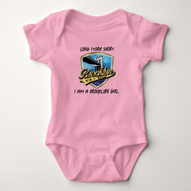 Body Para Bebê Design de Logo Elegante Ouro Brooklyn (Frente)