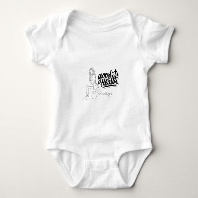 Body Para Bebê design de motivação para ginástica de boa saúde (Frente)