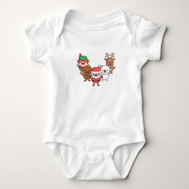 Body Para Bebê Design de Natal e Inverno Bebê roupa de bebê (Frente)