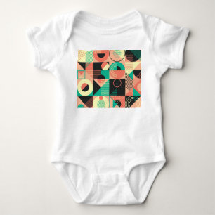Body Para Bebê Design de Padrão Geométrico Retroativo