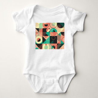 Body Para Bebê Design de Padrão Geométrico Retroativo