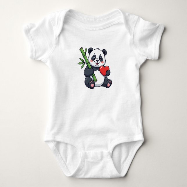 Body Para Bebê Design de Panda Bebê Fofo – Ilustração Adorável de (Frente)