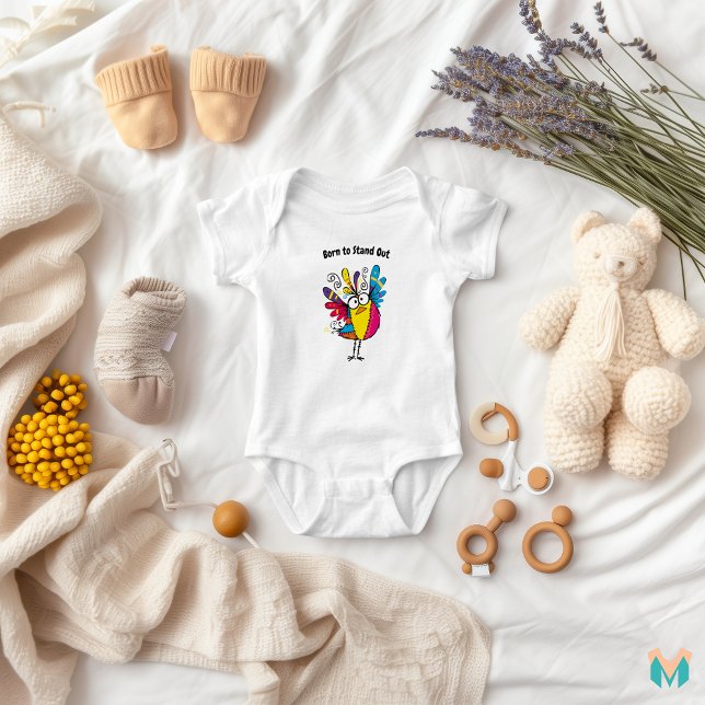Body Para Bebê Design de Pássaro Xadrez Caprichoso (Criador carregado)