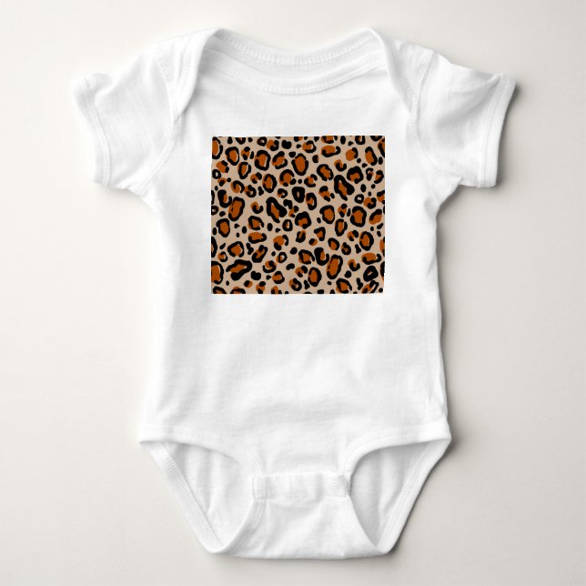 Body Para Bebê Design de peles de leopardo, padrão sem descontinu (Frente)