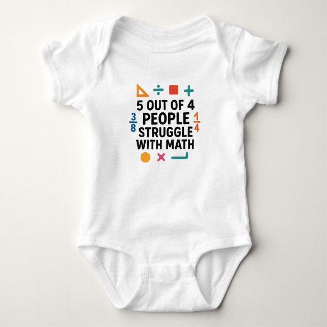 Body Para Bebê Design de Quebra-Cabeça de Matemática (Frente)
