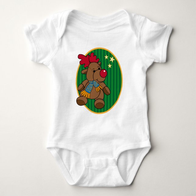 Body Para Bebê Design de Reindeer bonito, colorido (Frente)