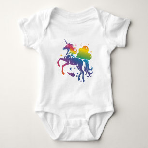 Body Para Bebê Design de unicórnio colorido arco-íris