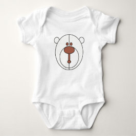 Body Para Bebê Design de Urso Branco e Castanho