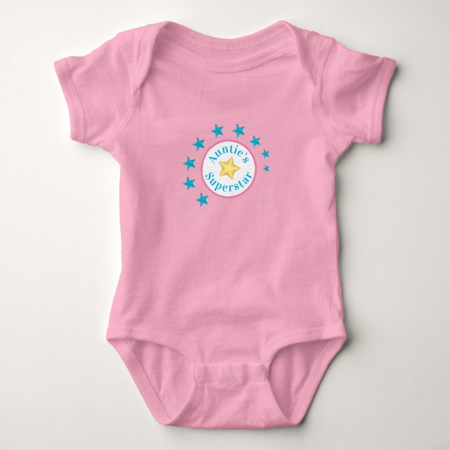 Body Para Bebê Design do Superstar Niece da tia (Frente)