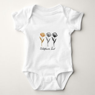 Body Para Bebê Design floral selvagem moderno