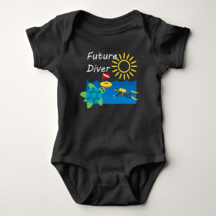 Body Para Bebê Design futuro do mergulhador - Bodysuit do jérsei