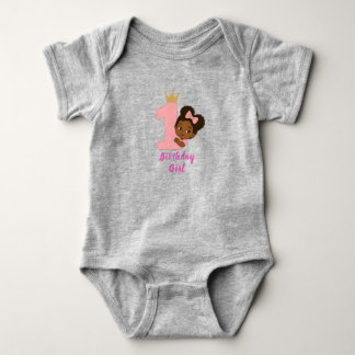 Body Para Bebê Design para 1º Aniversário da Princesa Rosa