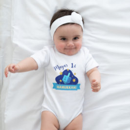 Body Para Bebê Design Personalizado de Dreidel para o Primeiro Ha