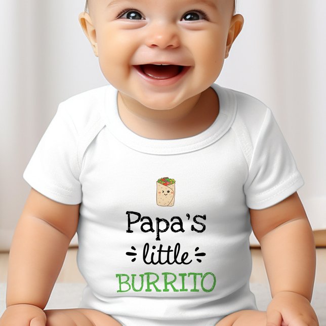 Body Para Bebê Design personalizado | [Qualquer texto] Pequeno Bu (Papa's Little Burrito Cute Baby Bodysuit)