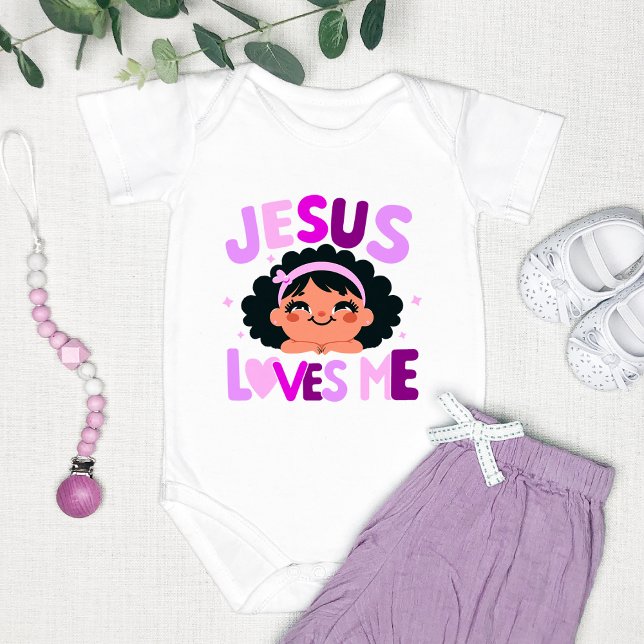 Body Para Bebê Design roxo "Jesus Me Ama"  (Criador carregado)