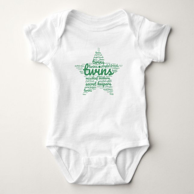 Body Para Bebê Design Twin Star (Frente)