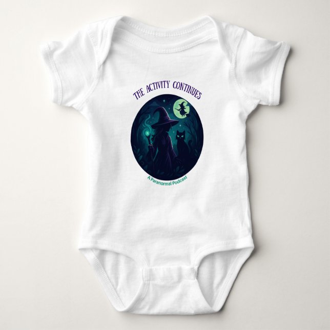 Body Para Bebê Designo de Bruxa para Crianças, Claro (Frente)