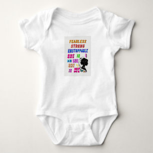 Body Para Bebê Destemida Forte Imparável Ela É