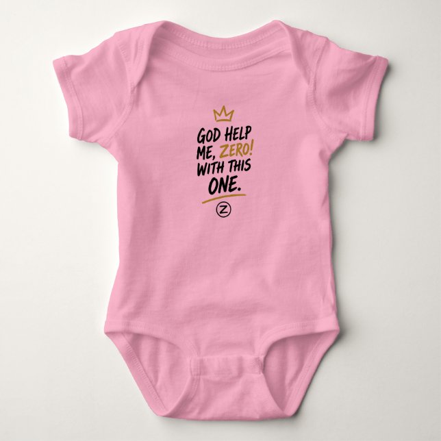 Body Para Bebê Deus Me Ajude, Zero! Bodysuit de Jersey para Bebê (Frente)