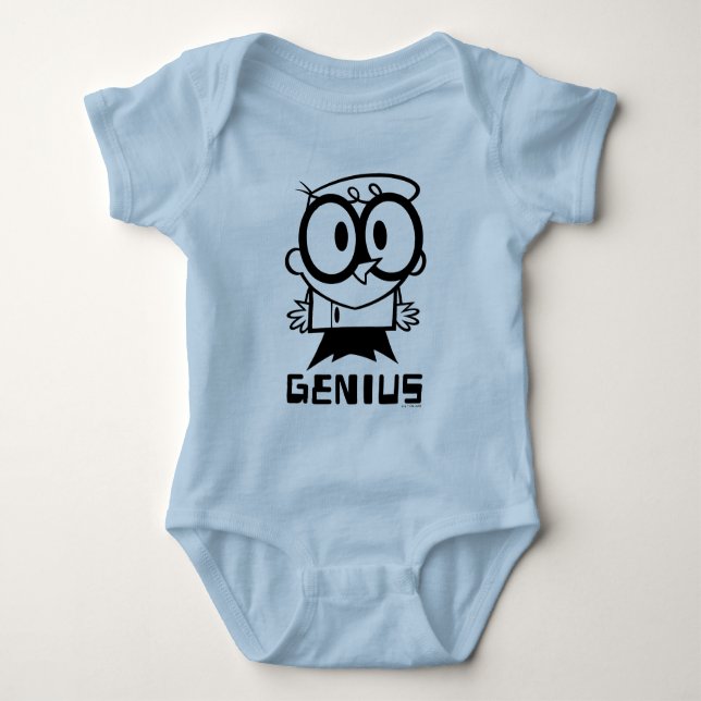 Body Para Bebê Dexter "Genius" - Gráfico de Contorno (Frente)