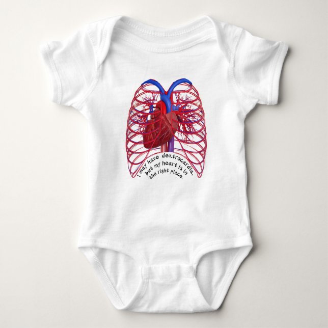 Body Para Bebê Dextrocardia trocadilho  (Frente)