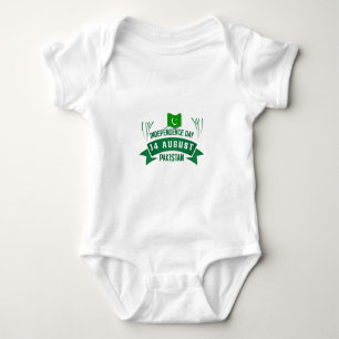 Body Para Bebê Dia da Independência Paquistão 14 de agosto Bandei