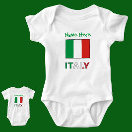 Body Para Bebê Dia da República da Bandeira Italiana Orgulho Pres