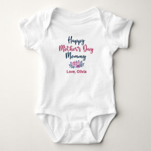 Body Para Bebê Dia de as mães de Cute Personalizado com Nome de 