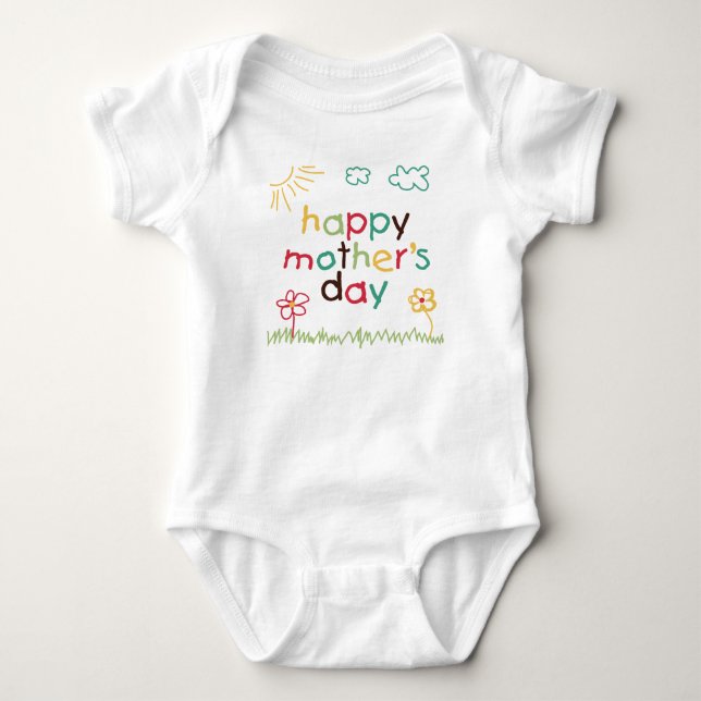 Body Para Bebê Dia de as mães Feliz 5 (Frente)