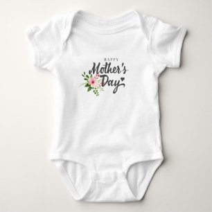 Body Para Bebê Dia de as mães Feliz Floral Elegante   Roupa de be