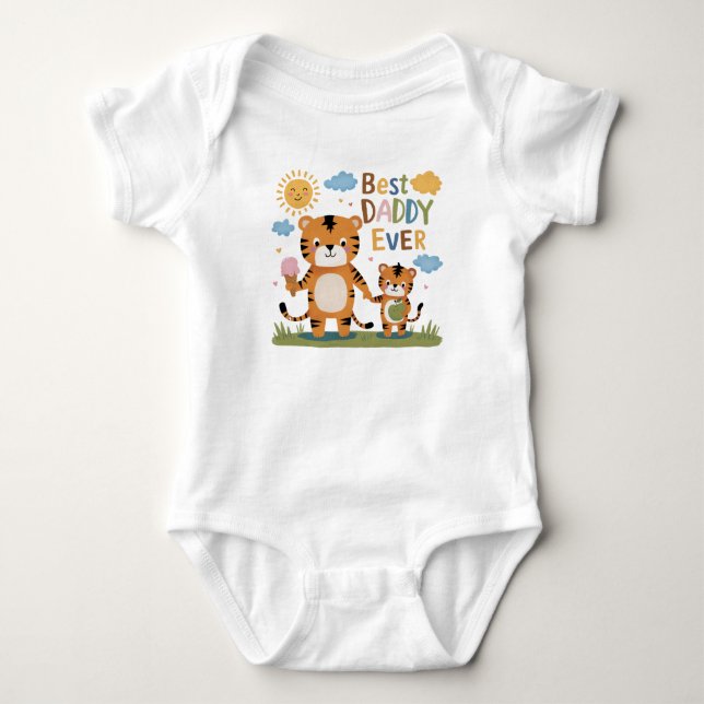 Body Para Bebê Dia de os pais Tiger (Frente)