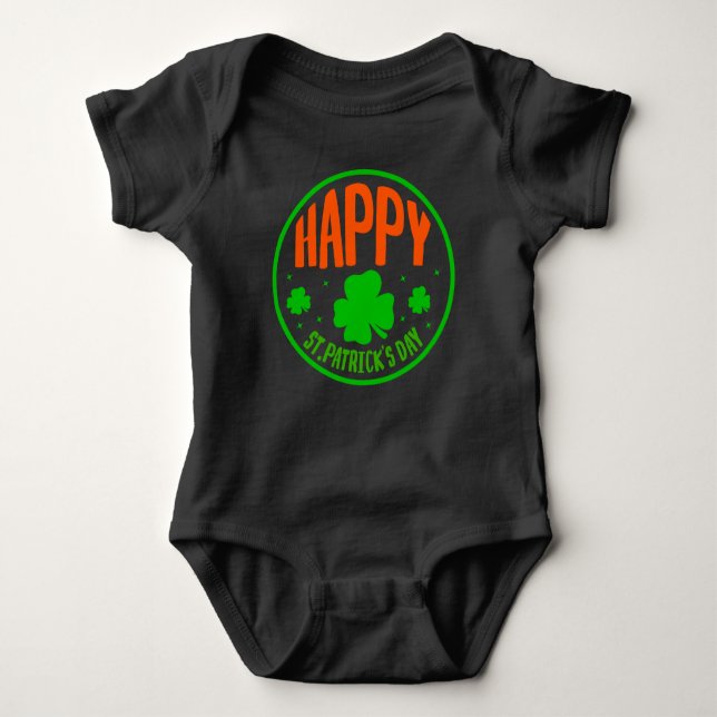 Body Para Bebê Dia de São Patrício feliz (Frente)
