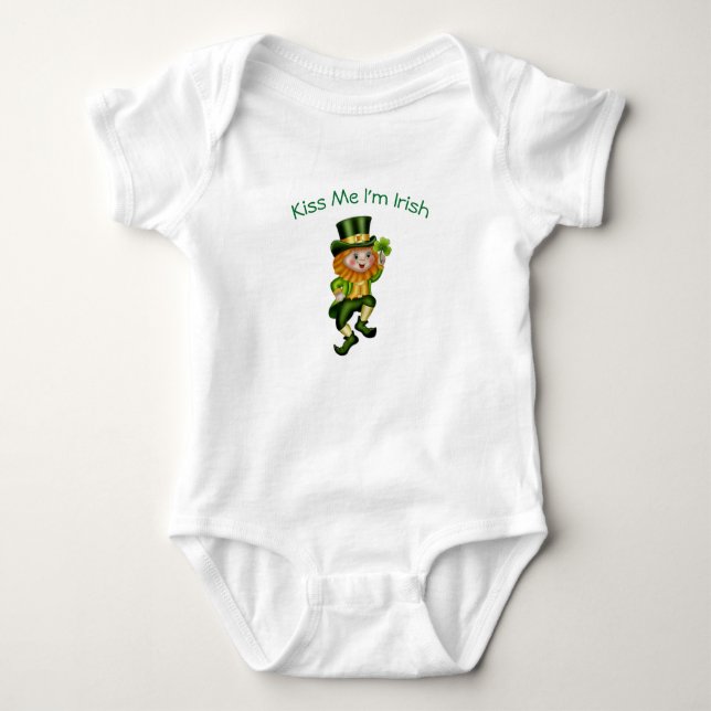 Body Para Bebê Dia de São Patrício Leprechaun (Frente)