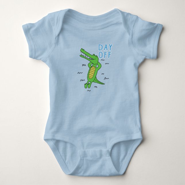 Body Para Bebê Dia Divertido de Férias Crocodilo (Frente)
