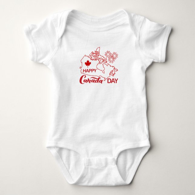 Body Para Bebê Dia do Canadá (Frente)