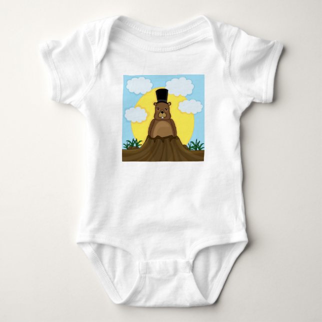 Body Para Bebê Dia do Groundhog (Frente)