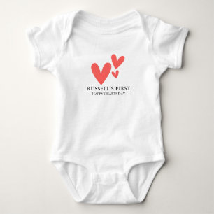 Body Para Bebê Dia dos Corações Felizes Personalizado