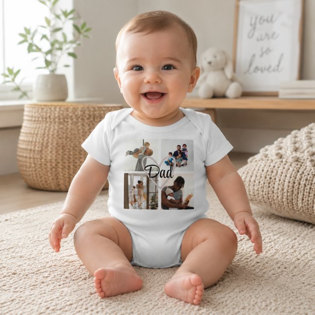 Body Para Bebê Dia dos Pais Personalizado com Foto e Texto (Criador carregado)