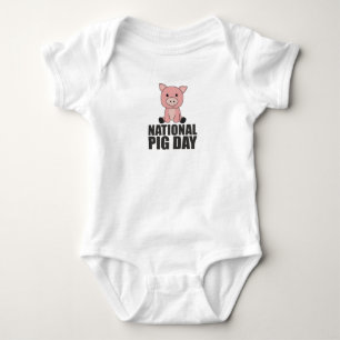 Body Para Bebê Dia Nacional do Porco Porco Fofo Para o Dia do Por