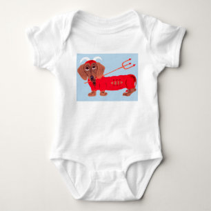 Body Para Bebê Diabo Dachshund